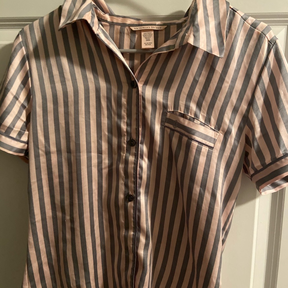 Victoria Secret Striped Pajama Satin Set
